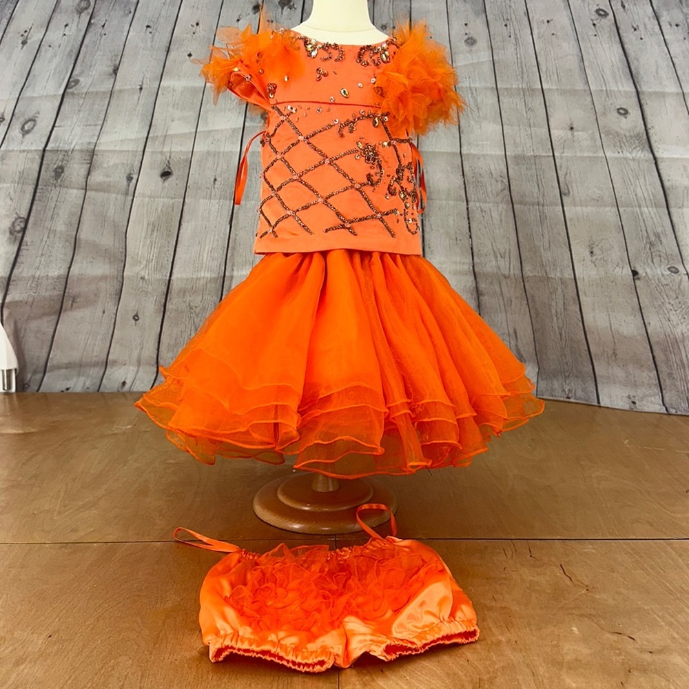 Tiffany sample‎ cupcake dress orange 3 pc